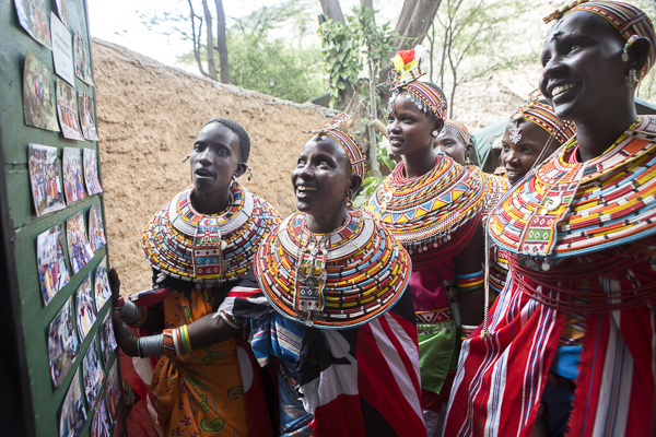 On the last day of the workshop, the women delighted in the prints posted for the community to see. So wonderful to see their joyful reaction to the prints of their work!